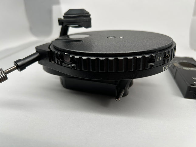Olympus BX DIC Kit: U-UCDB-2 Universal Condenser U-DP 10/20/40/100 Prisms & U-DICT Slider side view.