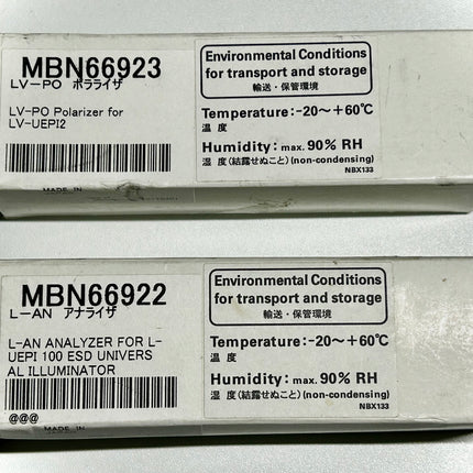 Nikon Microscope Analyzer Polarizer LV-PO & L-AN for Eclipse MBN66923 MBN66922