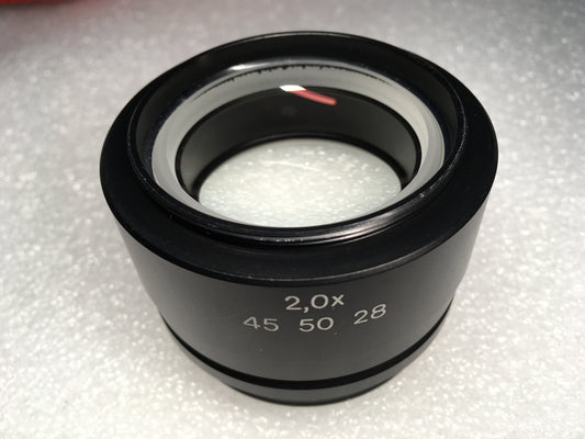 Zeiss Microscope Objective Lens 2.0x 455028 f/Stemi 305 508 DV4 2000 50mm Thread