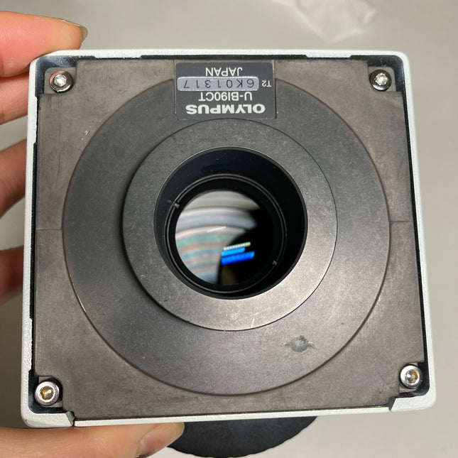 Olympus U-BI90CT Microscope Binocular Tube for Inverted IX GX Series top view showing optical components.