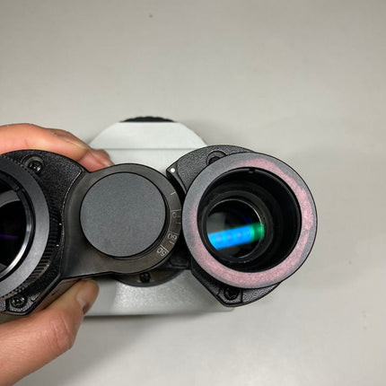 Olympus U-BI90CT Microscope Binocular Tube for Inverted IX GX Series top view showing eyepieces and optical components.