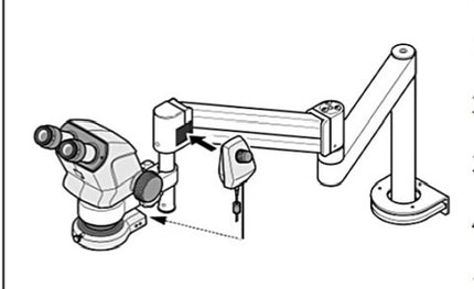 Zeiss Stereo Microscope Stemi Mount U 0-90° 1222-247 diagram showcasing its design and features.