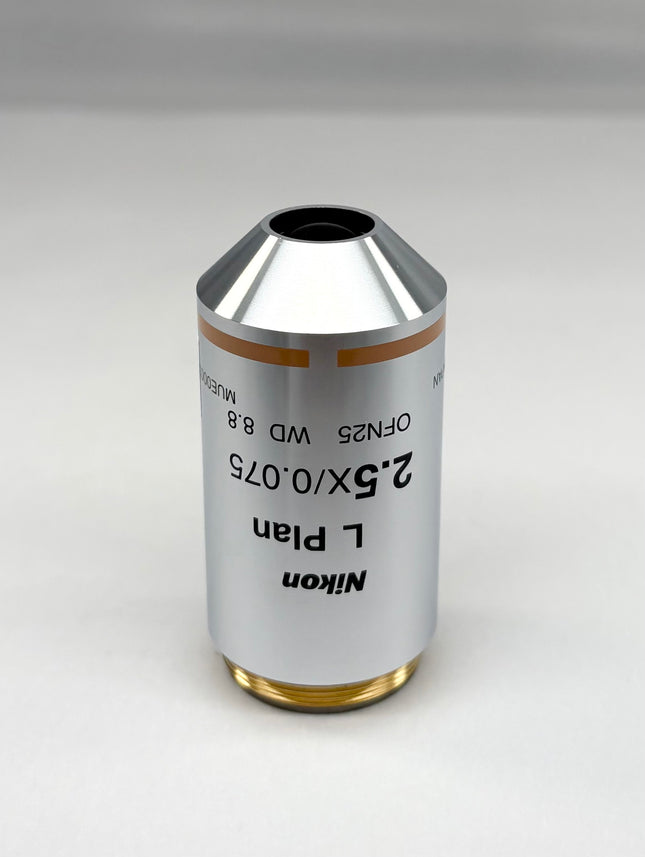 Nikon Microscope Objective L Plan 2.5x0.075 OFN25 WD 8.8 MUE00031