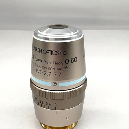 Nikon Hoffman HMC 40X0.60 ELWD Plan Fluor ∞/0-2 WD 2.7-3.7 Objective, used optical lens in good condition