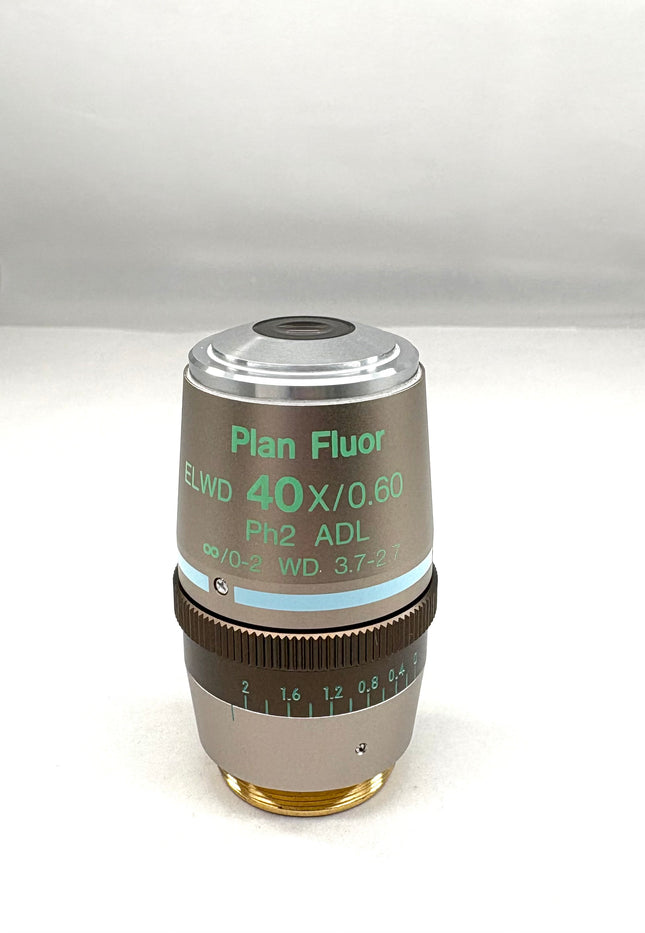 Nikon Microscope Objective Plan Fluor ELWD 40x0.60 Ph2 ADL ∞/0-2 WD 3.7-2.7