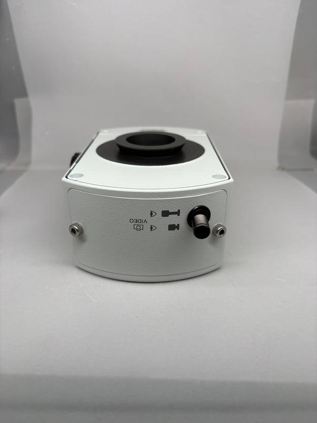 Olympus Microscope U-DP Dual Port Intermediate Tube front view showing input and output ports.