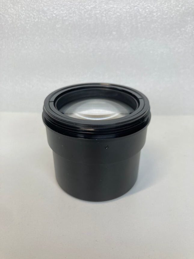 Olympus Stereo Microscope Objective MV PLAPO 0.63x NA0.15 WD 87mm f/ MVX10 close-up image showing lens and M65 thread.