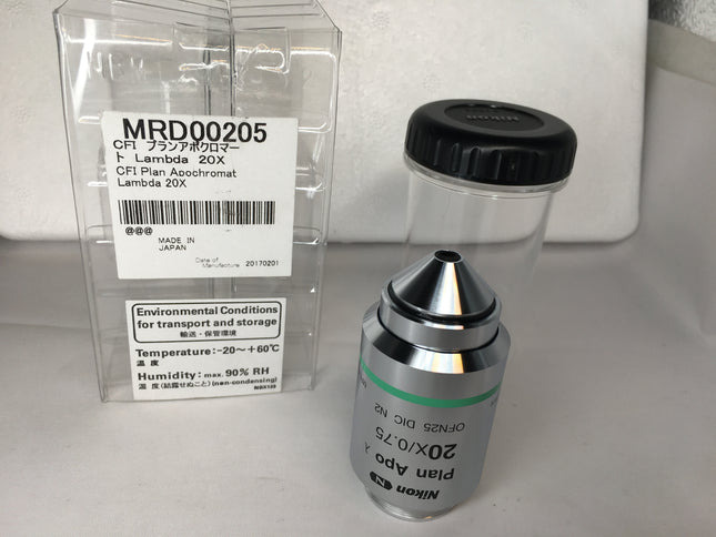 New Nikon Microscope Objective Plan APO Lambda λ 20x0.75 DIC N2 WD 1.0 MRD00205