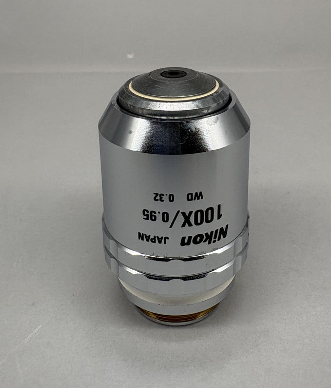 Nikon CF Plan Apo 100x0.95 ∞/0 EPI WD 0.32 RMS Thread Microscope Objective lens in good condition.