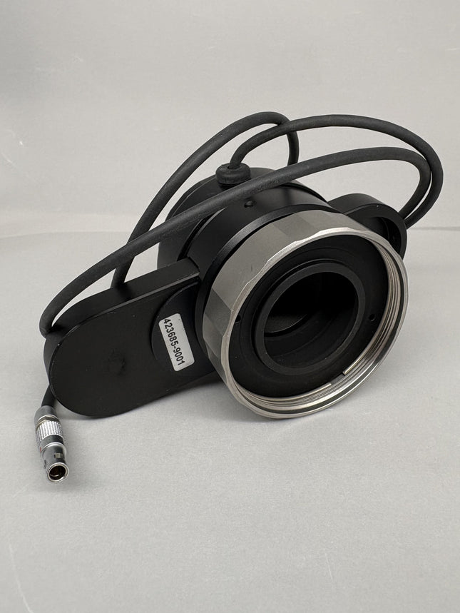 Zeiss 423685-9001 Camera adapter 1x with Bertrand optics lying flat with cable attached