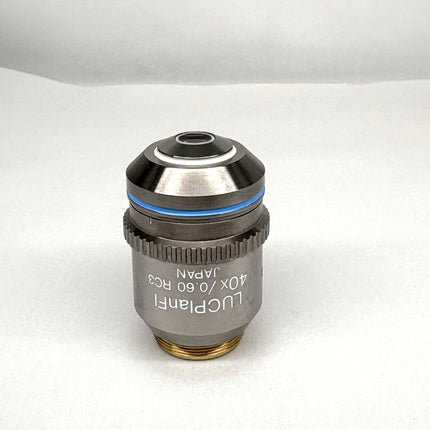 Olympus LUCPlanFL 40x/0.60 RC3 ∞/0-2 Microscope Objective with silver and blue detailing