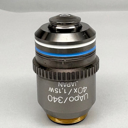 Olympus Microscope Objective UApo /340 40x1.15 W ∞/0.13-0.25 RMS image showing the objective lens