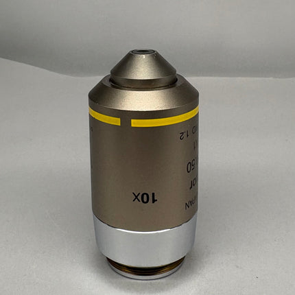 Nikon S Fluor 10x0.50 DIC N1 ∞/0.17 WD 1.2 Microscope Objective viewed from the side