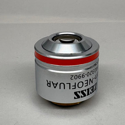 Zeiss EC Plan-NEOFLUAR 5X0.16 Microscope Objective 440320-9902 with red ring, perfect optical condition.