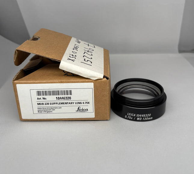 New Leica Microscope Auxiliary obj, 0.75X 10446320 WD 130MM f/ S4E,S6,S6E 52mmThread