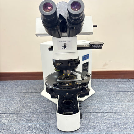 Olympus BX51 Polarizing Trinocular Microscope System with 4 UPlanFl P Objectives - Front View