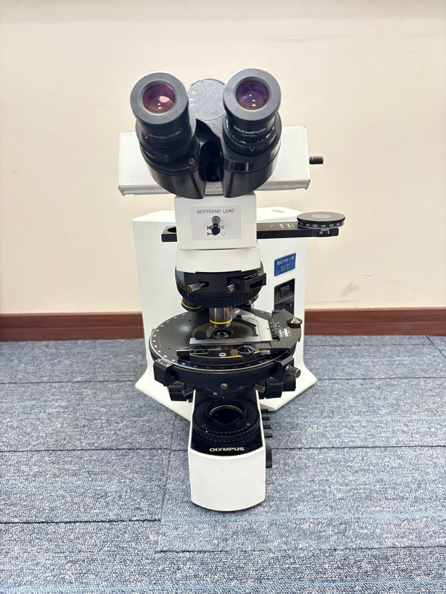Olympus BX51 Polarizing Trinocular Microscope System with 4 UPlanFl P Objectives - Front View