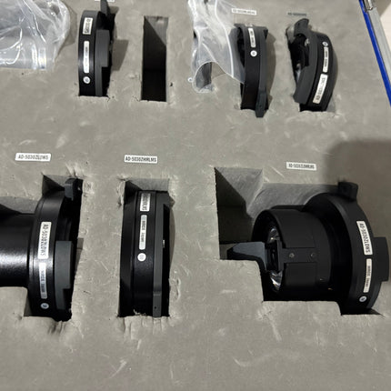 Original HIROX MX-5030 Adapter Accessory Set (AD-5030RLS45, AD-5030ZLOWS, VC-A50SS) displayed in a foam case.