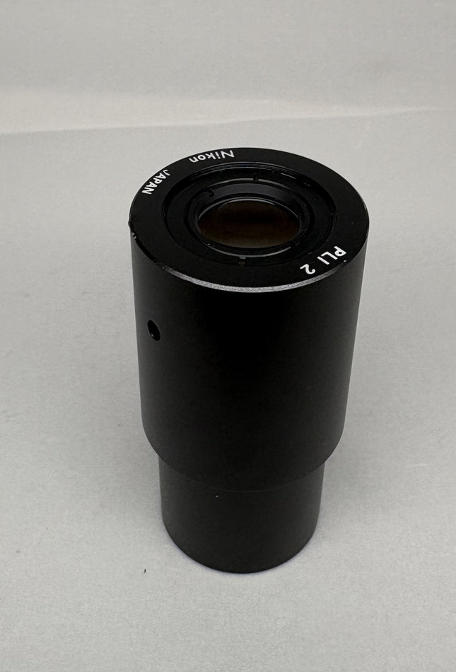 Nikon Microscope PLI 2x Photo Eyepiece Relay Lens 30mm Mount, used, in good optical condition.
