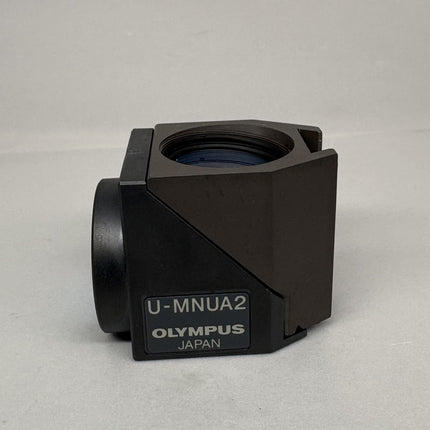 Olympus U-MNUA2 Fluorescence Filter Cube for BX2 IX2 Microscopes, black filter cube design.
