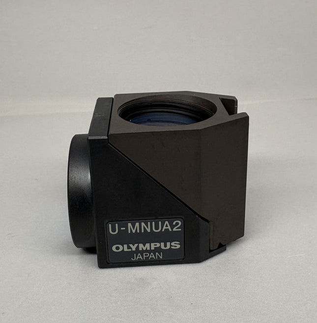 Olympus U-MNUA2 Fluorescence Filter Cube for BX2 IX2 Microscopes, black filter cube design.