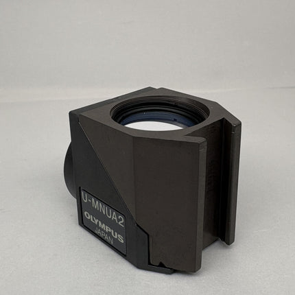 Olympus U-MNUA2 Fluorescence Filter Cube for BX2 IX2 Microscopes shown from side view.