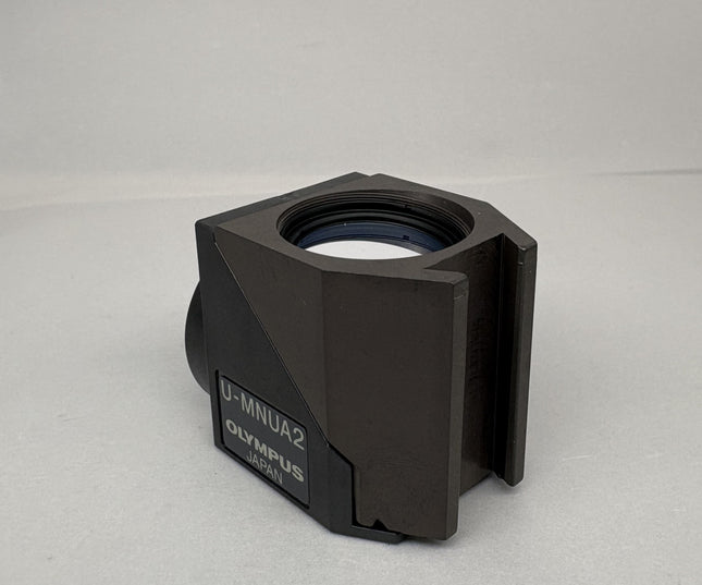 Olympus U-MNUA2 Fluorescence Filter Cube for BX2 IX2 Microscopes shown from side view.