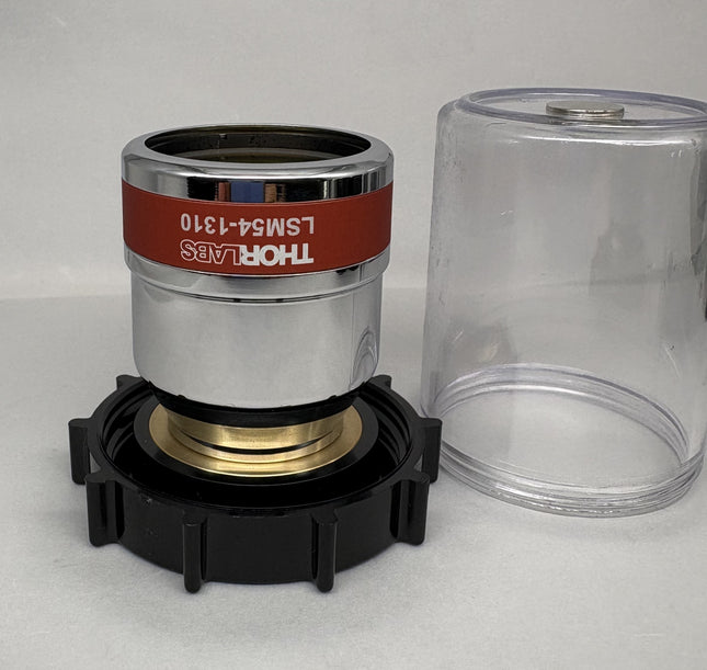 Thorlabs LSM54-1310 Large FOV OCT Scanning Objective Lens (1200–1400 nm, 54 mm EFL, 64 mm WD, M25x0.75) with cap