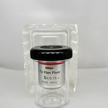 Nikon TU Plan Fluor 5X/0.15 OFN25 WD18 BD M32mm MUE42050 Microscope Objective