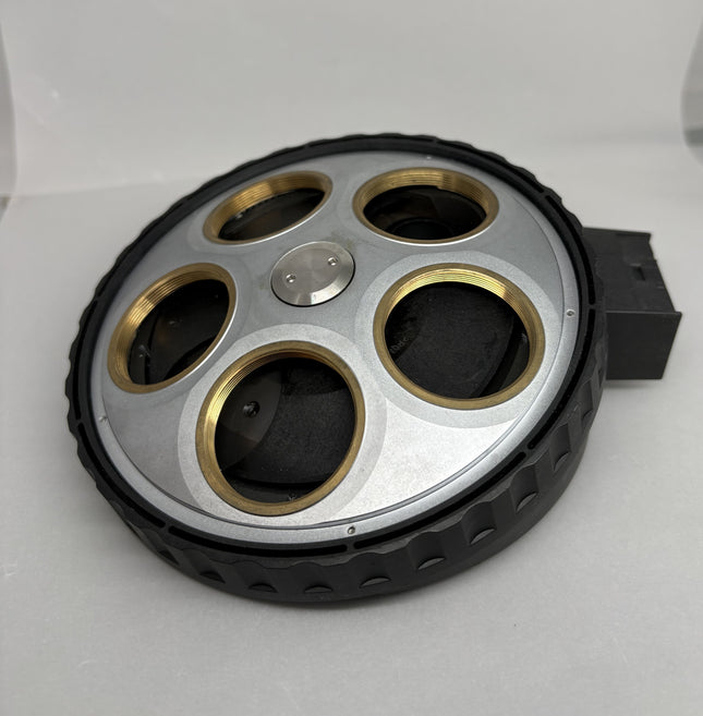 Nikon LV-NU5 Quintuple Revolving Nosepiece with DIC Slot BD M32 thread, showcasing its five objective slots.