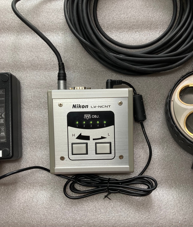 Nikon Microscope Objective Electric Turret Nosepiece Set LV-NU5A w/ LV-NCNT