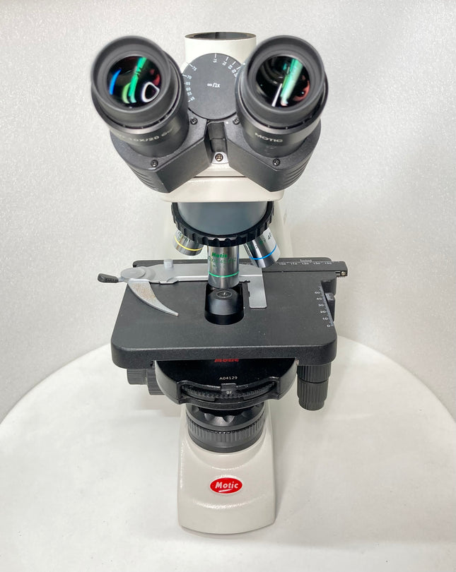 Motic BA310 Trinocular Phase Contrast Microscope w/ 100x, 40x, 20x ,10x Plan Objectives