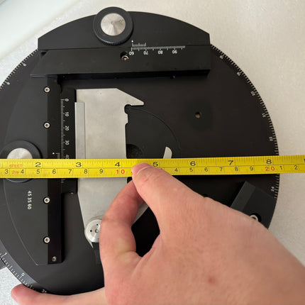 Carl Zeiss large rotary stage (453550) with pol object guide (453560) f/ Polarizer Microscopes about 21cm in diameter 