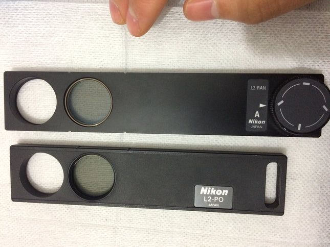 Nikon Microscope Reflected Light Polarizer Rotatable Slider L2-RAN & L2 -PO