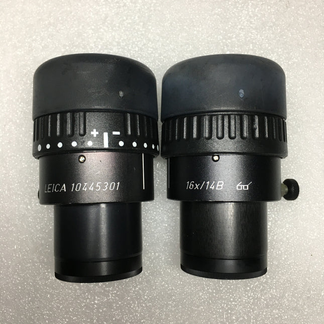 pair of Leica Stereo Microscope Eyepieces 16x14B 10445301
