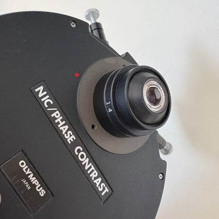 Olympus Microscope NIC Nomarski DIC/PHASE CONTRAST Universal Condenser for BH2 Used, Tested close-up image