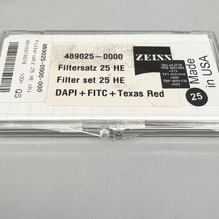 Zeiss Microscope Fluorescence Filter Set 25 HE 489025 never used