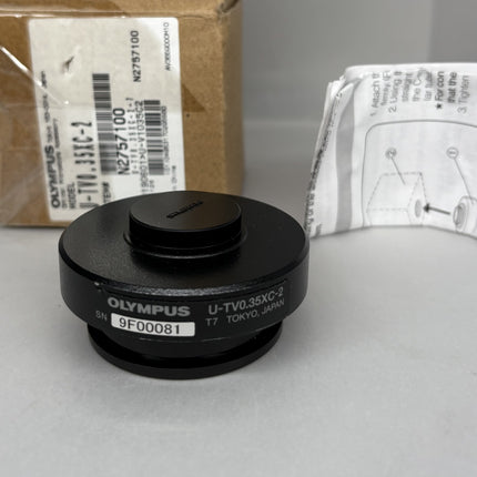 Olympus U-TV0.35XC-2 Microscope C-mount Camera Adapter.a very small chip in the paint on the exterior.