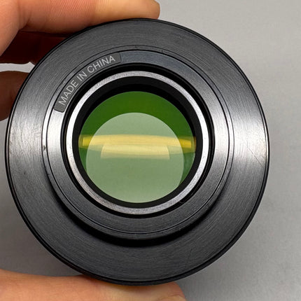 Olympus U-TV0.5XC-3 Microscope C-mount Camera Adapter lens showing green optics and black housing.