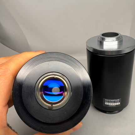 Olympus BX-DUV-TV5 / BX -DUV-TVB Microscope C-mount Camera Adapter showcasing optical components and design.