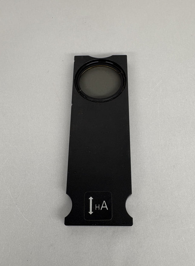 Nikon Microscope Analyzer Polarizer HTM Y-FA for DIC, used optical component, in good condition.
