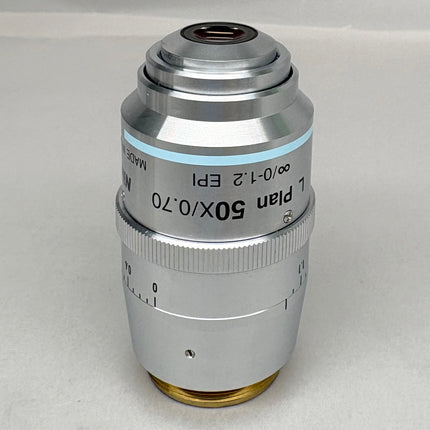 Nikon L Plan EPI CR 50x0.70 ∞/0-1.2 EPI OFN25 MUE35500 Objective lens angled view