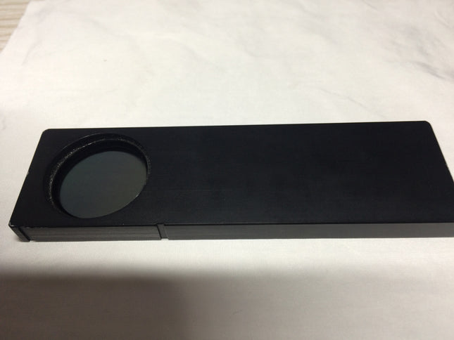 Olympus Microscope Analyzer Slider U-AN displayed on a light background, used, in good optical condition.high-quality microscope lens