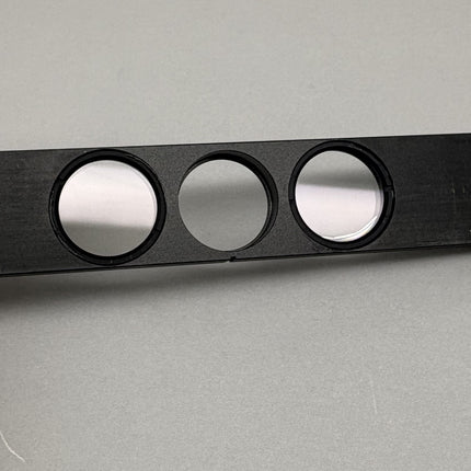 Nikon POL λ Full Wave Red Plate 1/4 Compensator 530nm Microscope Slider showing optical components and labeling.