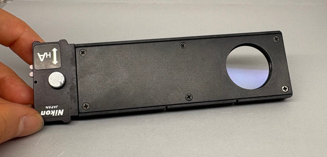 Nikon Eclipse Microscope V-PA Analyzer Slider showing the slider mechanism and optical components in good condition.
