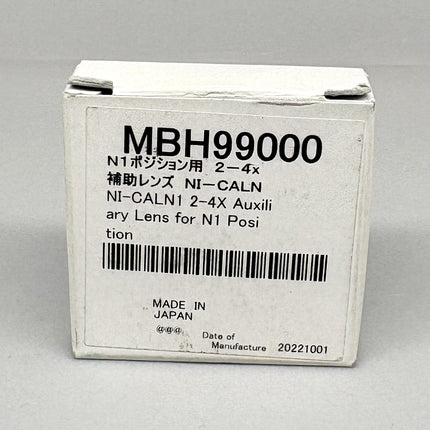 Nikon Microscope NI-CALN1 2-4X AUXILIARY LENS for N1 position MBH99000 packaging box.