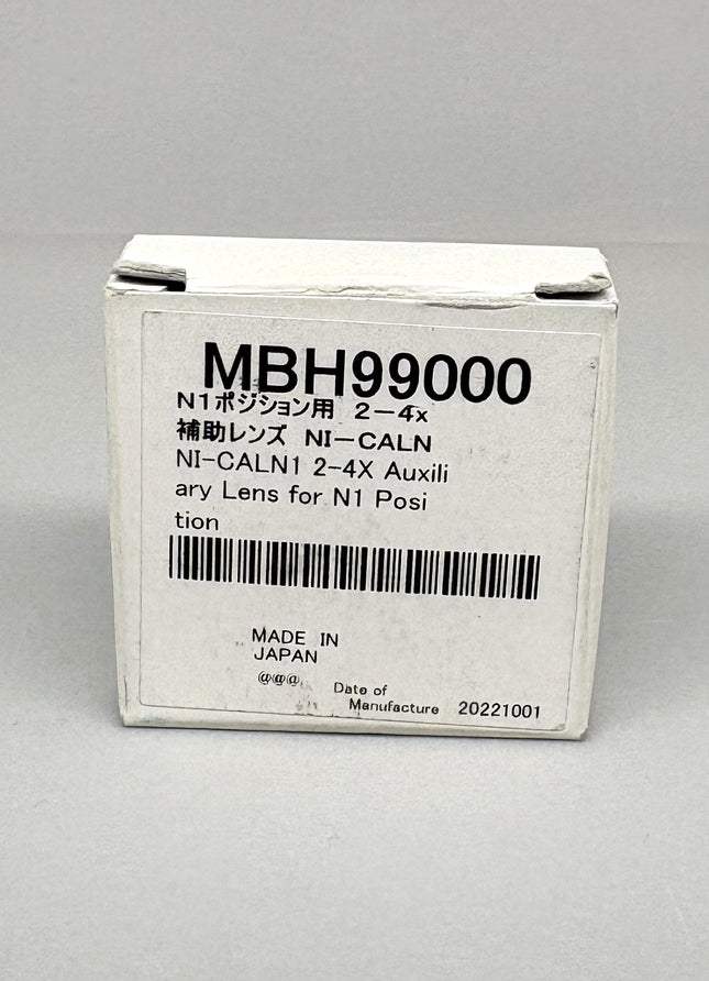 Nikon Microscope NI-CALN1 2-4X AUXILIARY LENS for N1 position MBH99000 packaging box.