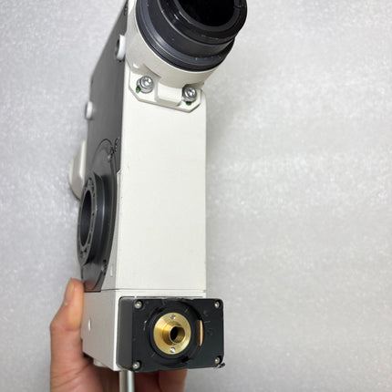 Close-up view of the Nikon Microscope Y-THM Main Teaching Unit showcasing its side details and connections.