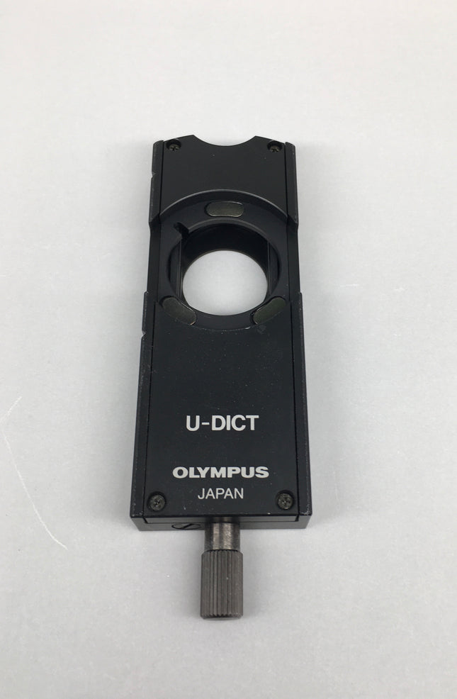 Olympus Microscope U-DICT Transmitted DIC Nomarski Prism Slider, used optical equipment from Japan.