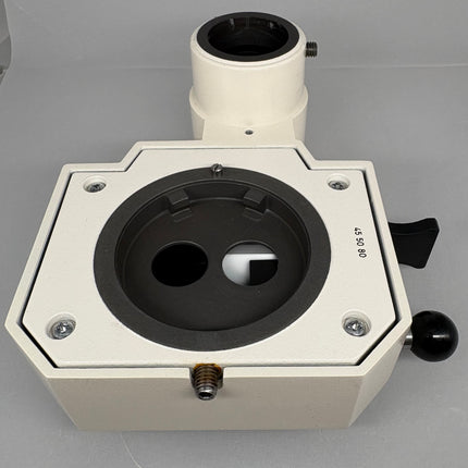 Zeiss Phototube 455080 for stemi SV6/SV11 Microscopes shown from top with mount and adjustment features.